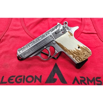 Walther PPK/s Engraved w/ Stag Grips